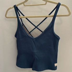 Vuori Rib Crop Tank size M Pool Blue